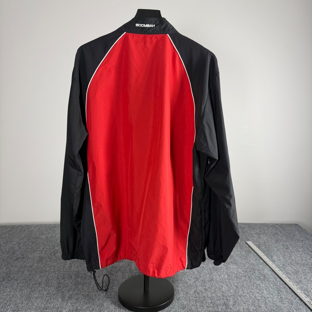 Boombah Mens XL Quarter Zip Windshirt Pullover Red Black Athletic Warm Up Jacket - Picture 2 of 13